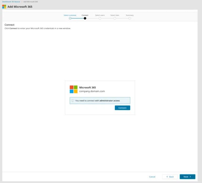 microsoft 365 mail backup screenshot