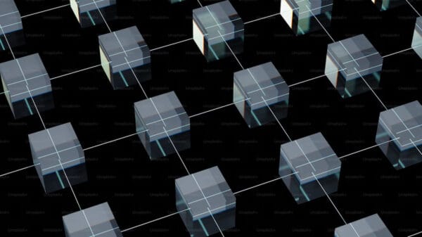 illustration of glass cubes on a black background