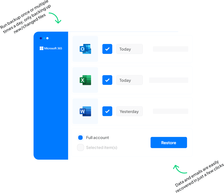 backupvault - backup microsoft 365 data