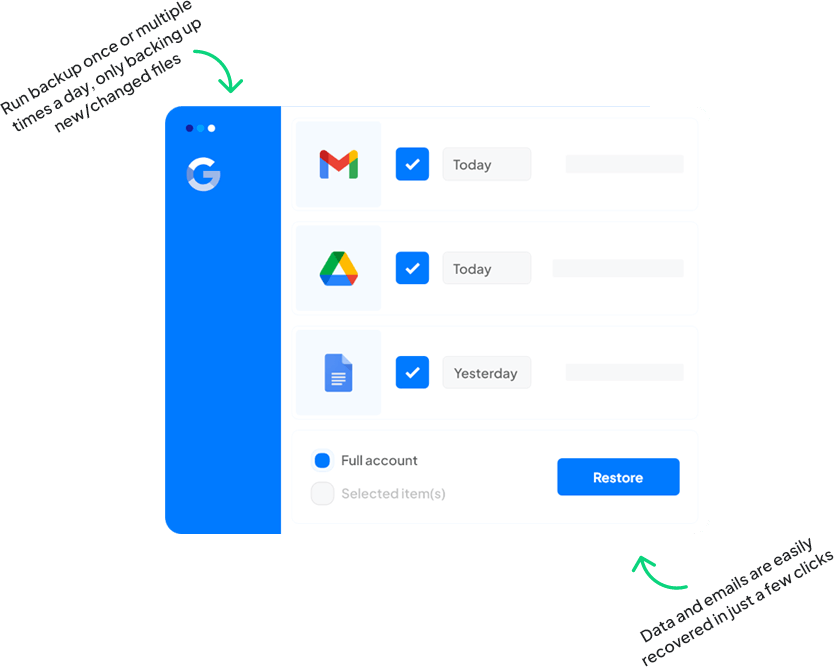 backup your google data with backupvault