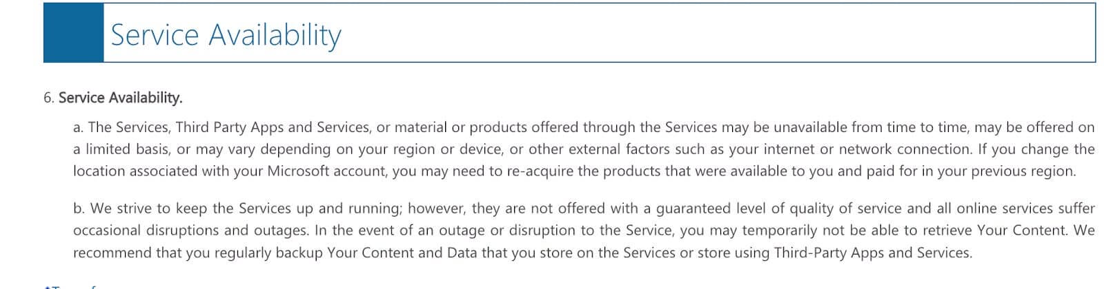 service availability